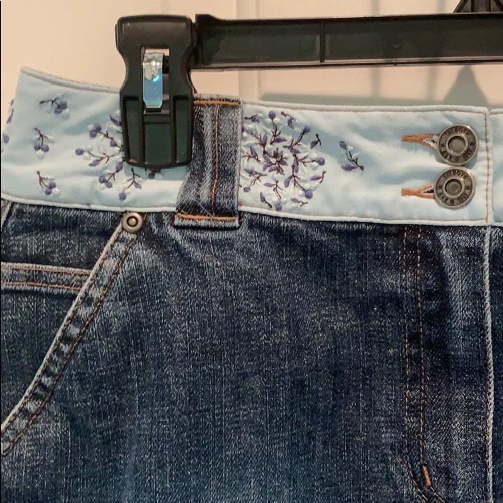 Talbots Denim Skirt with Decorative Waistband - Picture 2 of 5